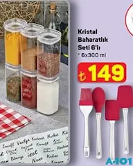 KRİSTAL BAHARATLIK SETİ 6'LI 6X300 ML
